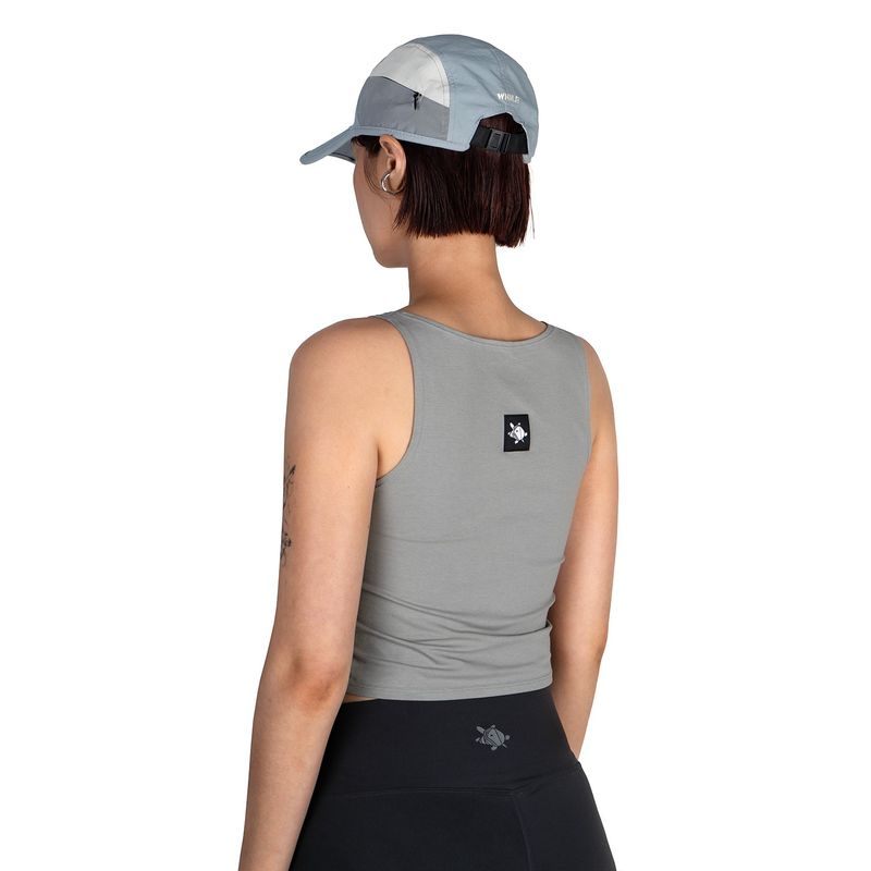 WHILE（ワイル）の「BLACK TAPE 2WAY SLEEVELESS - STONE GREY（Tops）」