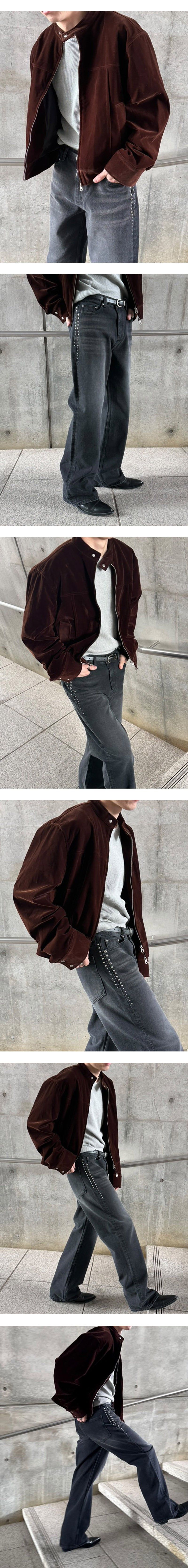 [S/F] Suede crop biker jacket(2color)