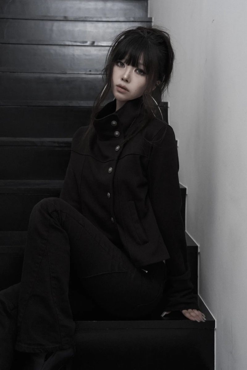[label] double zipper cut low-rise bootcut pants (black)