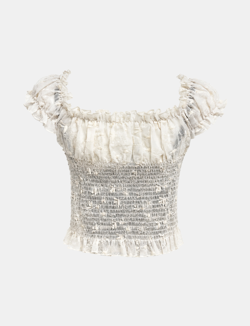 Fog Shirring Top Blouse