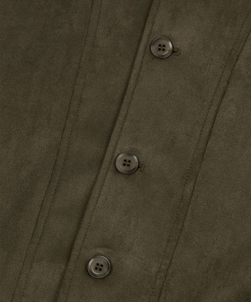 87-STAN033 [Vegan Suede] Bold Waistich Suede Jacket Khaki