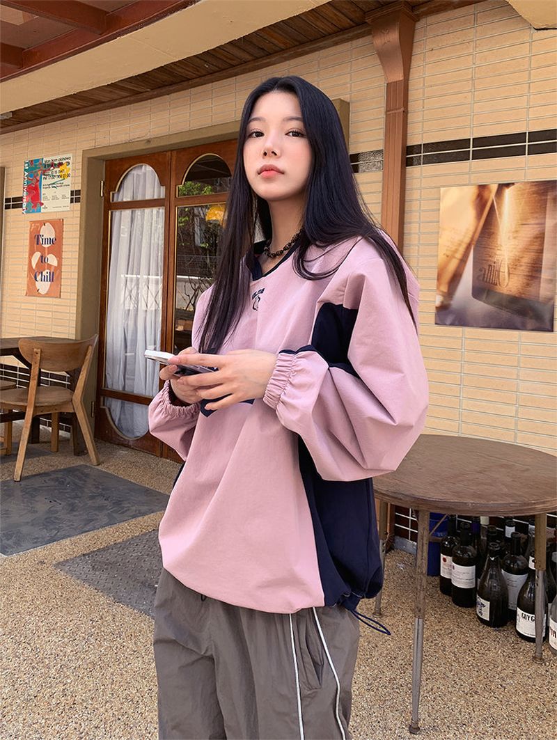 CARLI SPORTY NYLON SWEAT SHIRT (3COLOR)