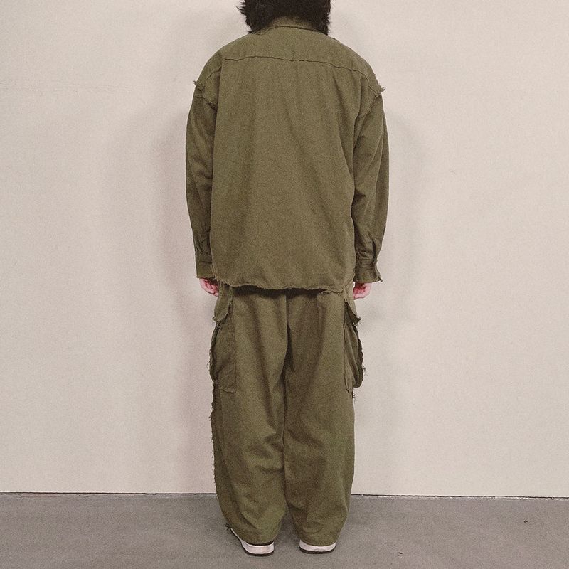 grunge plain shirt_khaki