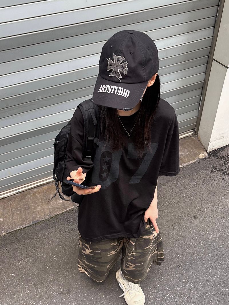 hip patch camo bermuda pants