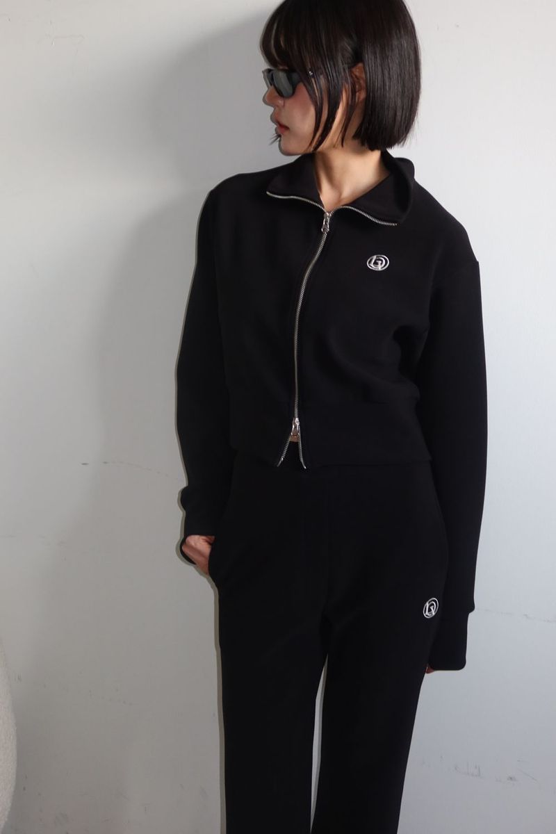 TWO-WAY FLEECE ZIP-UP_BLACK