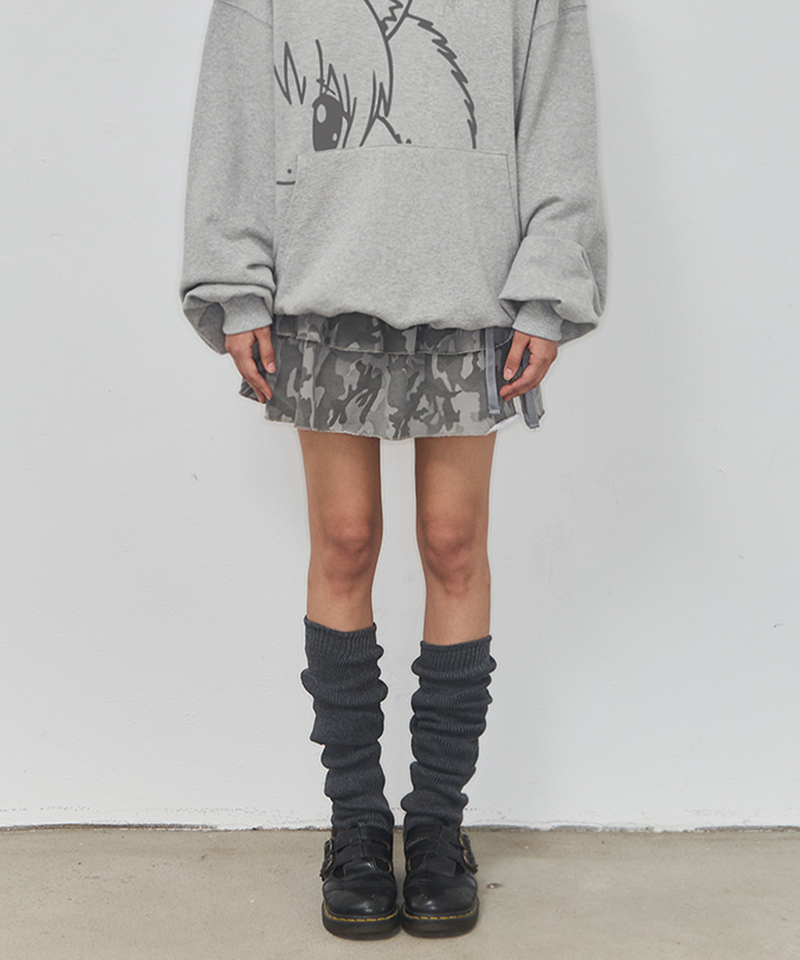 ITZAVIBE(イッザバイブ)の「CAMO LAYERED WRAP SHORT SKIRT - KHAKI(Skirts)」
