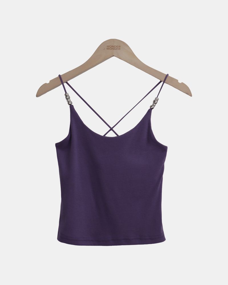 Chapo Metal Beaded Strap Sleeveless Top