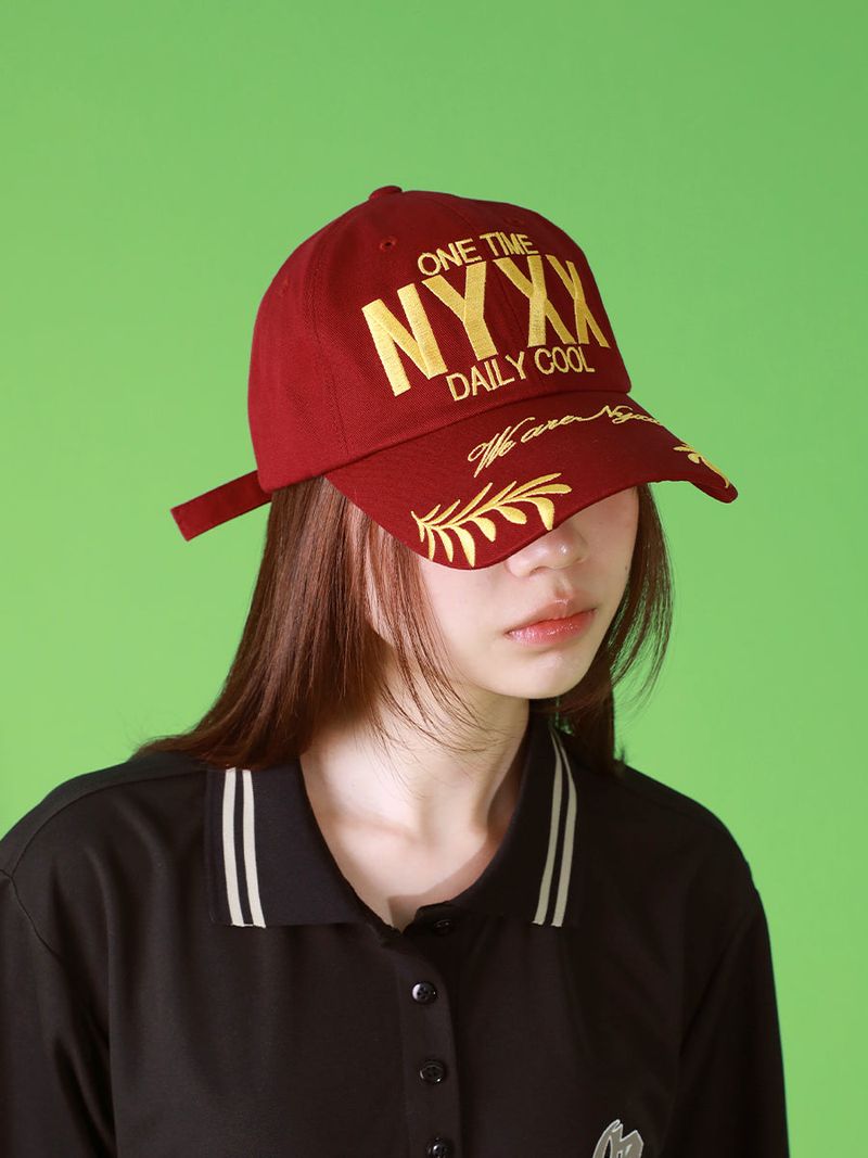 NYX SLOGAN BALL CAP (BURGUNDY)