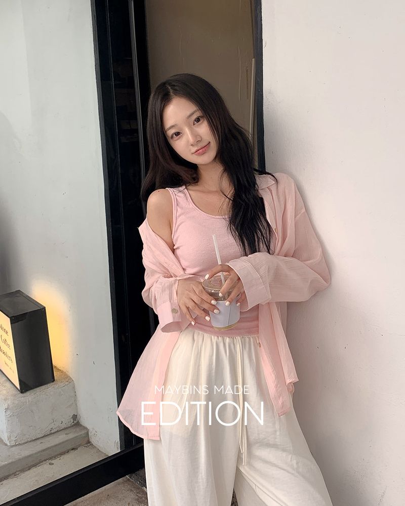 [MADE] Tencel shirt & sleeveless set