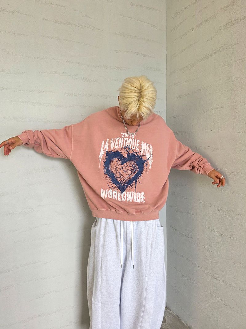 VENTIQUE Broken heart sweatshirt 3color