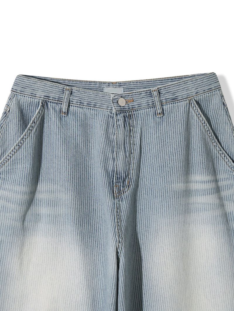 Naughty Stripe Balloon Denim Pants 2C