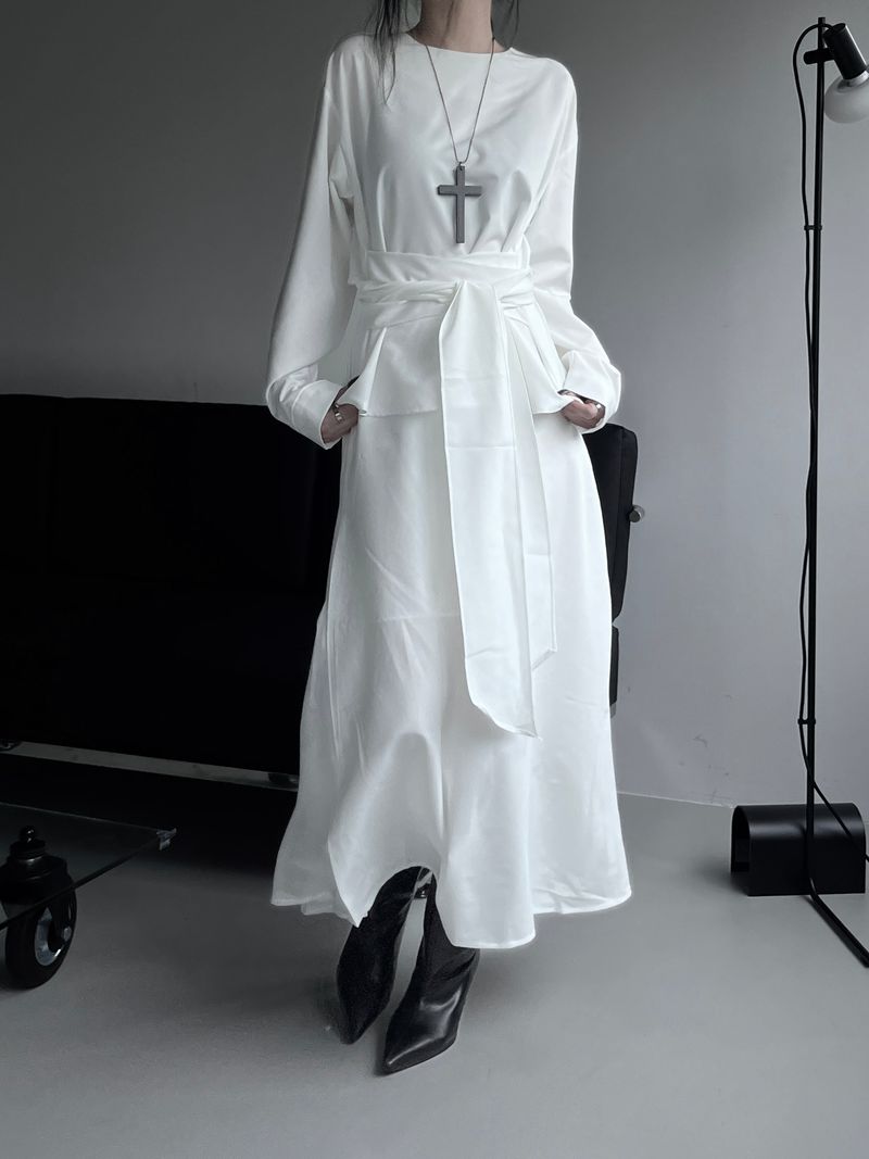twin sheer belted set-up (4color)
