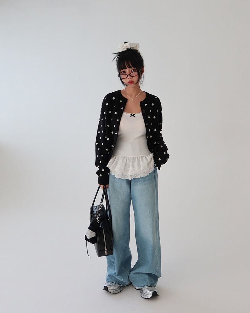 Dot dot basic cardigan