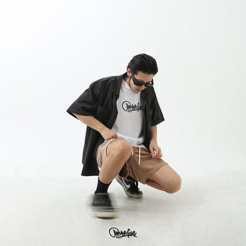 CORDUROY LOGO HALF PANTS CAMEL