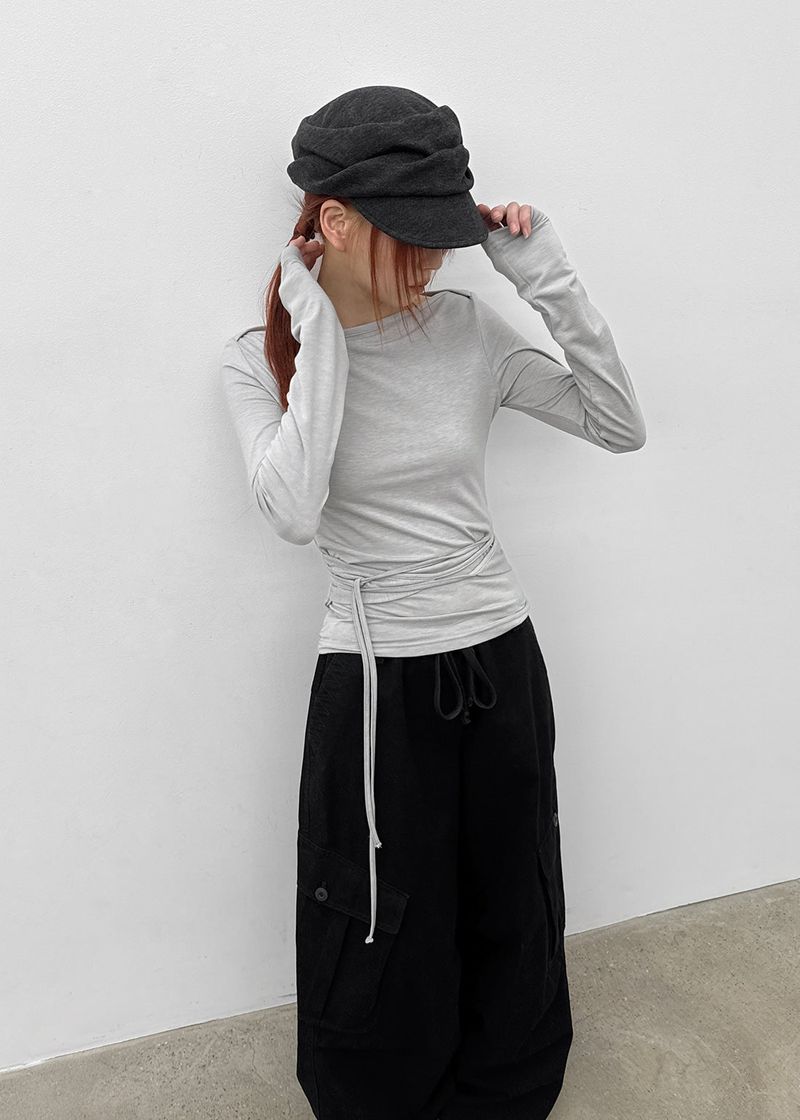 [MADE] Fullon Strap Boat-Neck Long-Sleeve T-Shirt