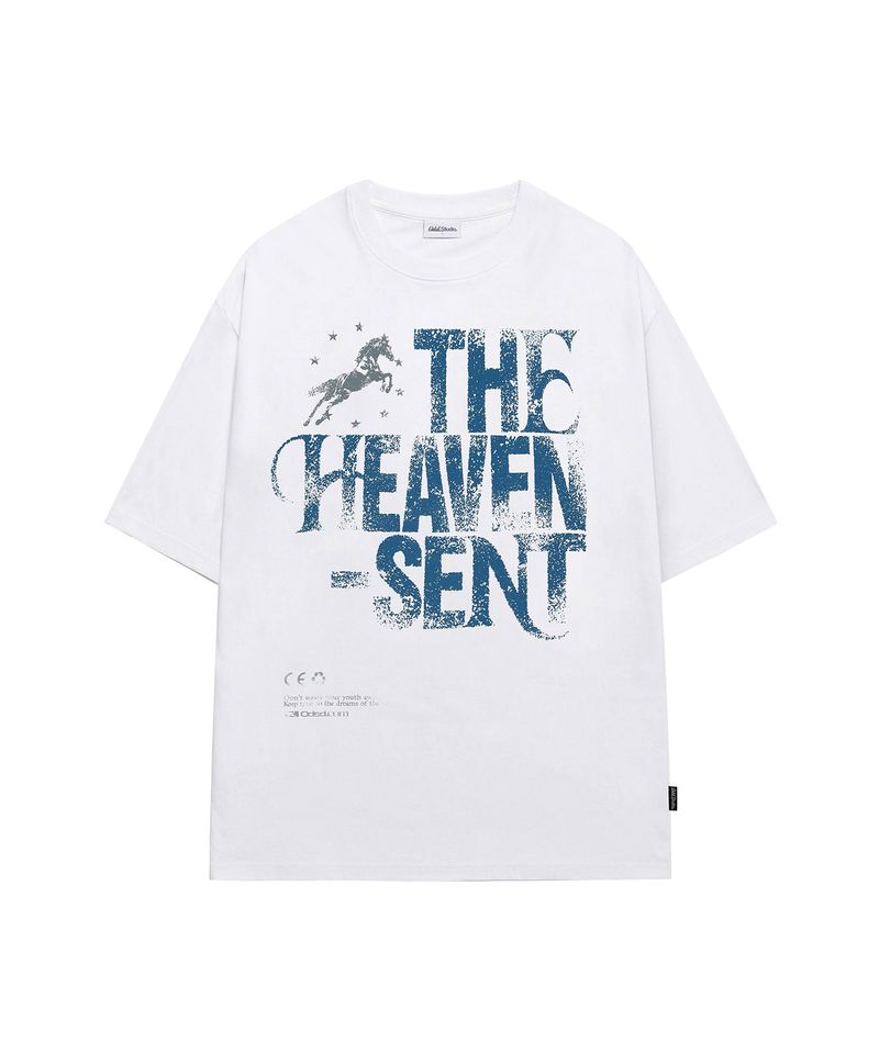 ODDSTUDIO（オッドスタジオ）の「ヘブンセントスターホースグラフィックオーバーフィットTシャツ - ホワイト（トップス）」