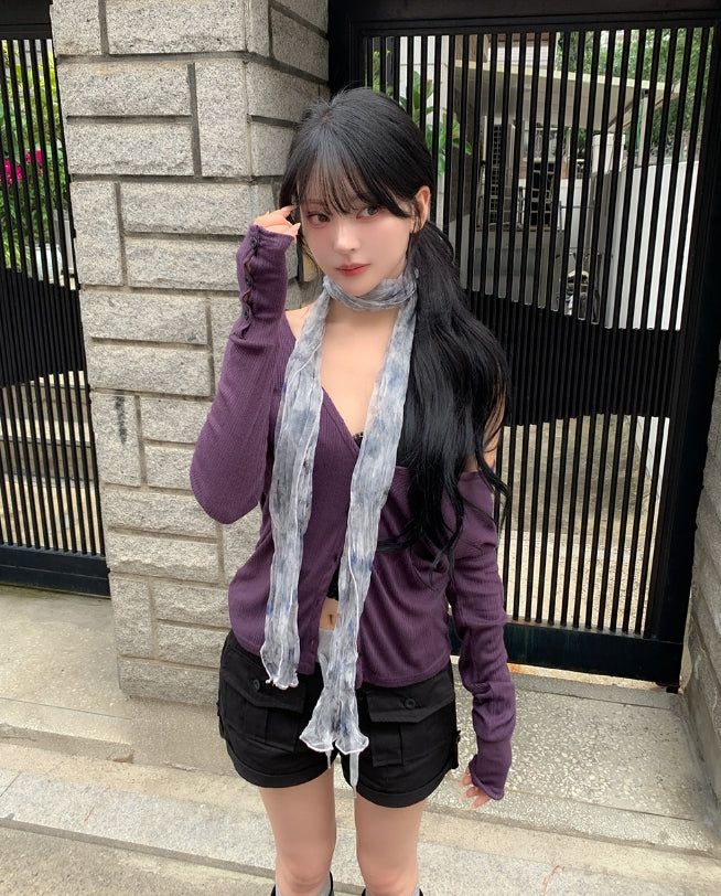 Mine Ribbed V-neck Button Cardigan