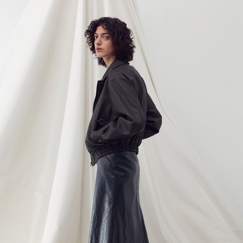 VEGAN LEATHER BOMBER JACKET