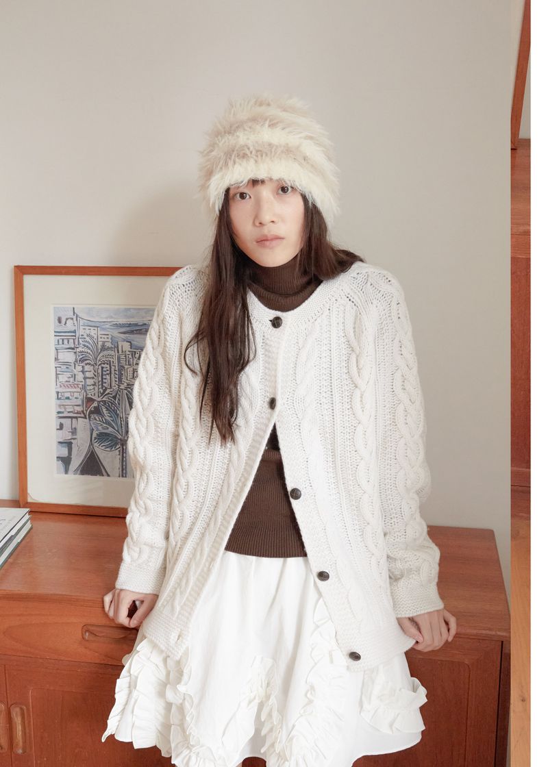 Teddy Bear Beanie - Beige