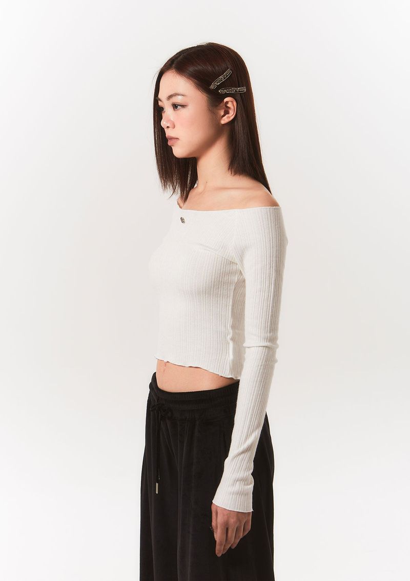 smooth off shoulder top - ivory