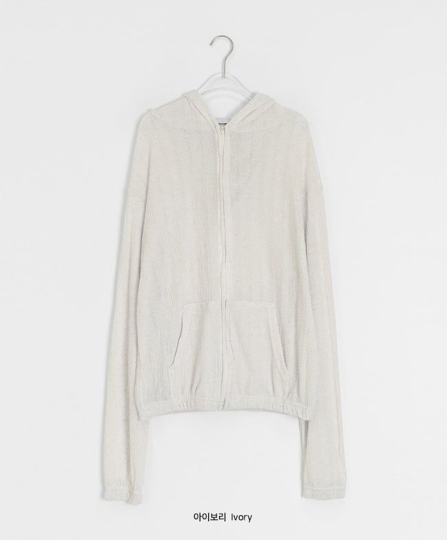 Katarzy Punching Knit Hood Zip-Up