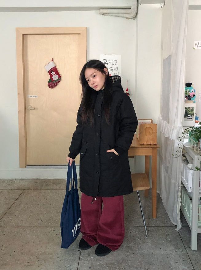 Hanfree Check Long Padding Jumper