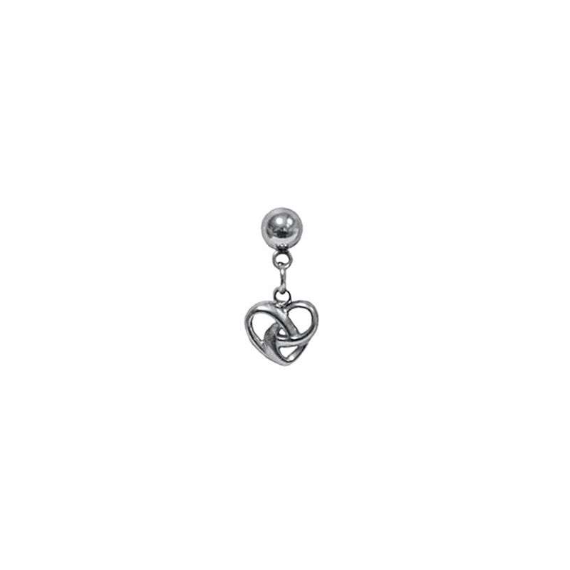 all surgical steel heart pretzel piercing