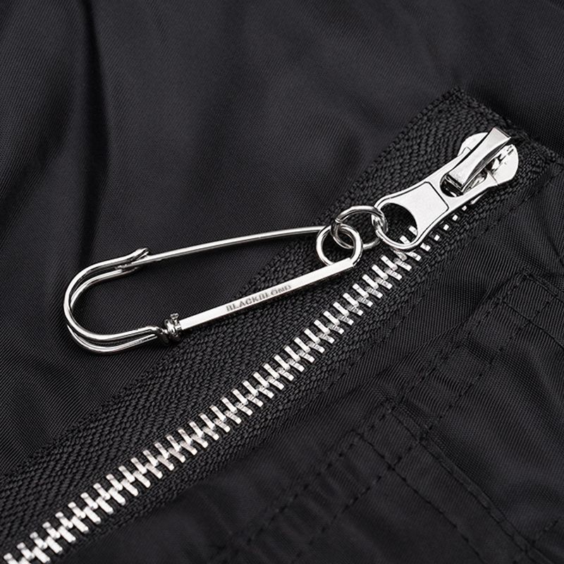 BBD Ripped Custom Sprayed logo MA-1 Bomber Jacket (Black)