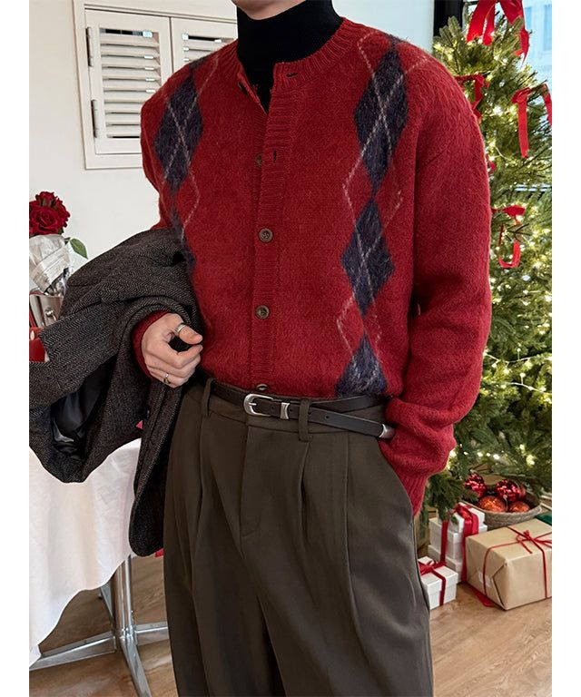LAURANT（ロラン）の「[Unisex] Mohair argyle cardigan(4color)（Tops）」
