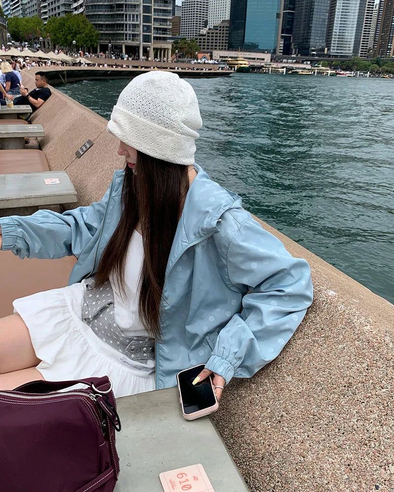 [ORIGINAL] Shimmer Dot Hooded Windbreaker
