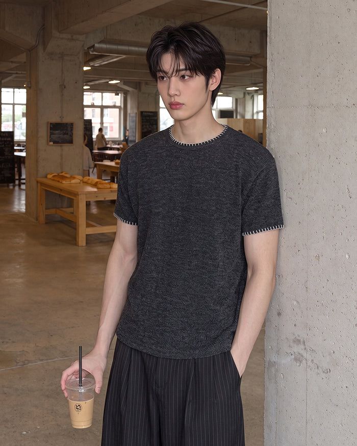 KIXI（キッシー）の「(M's) Stitch Copped Knit（Tops）」