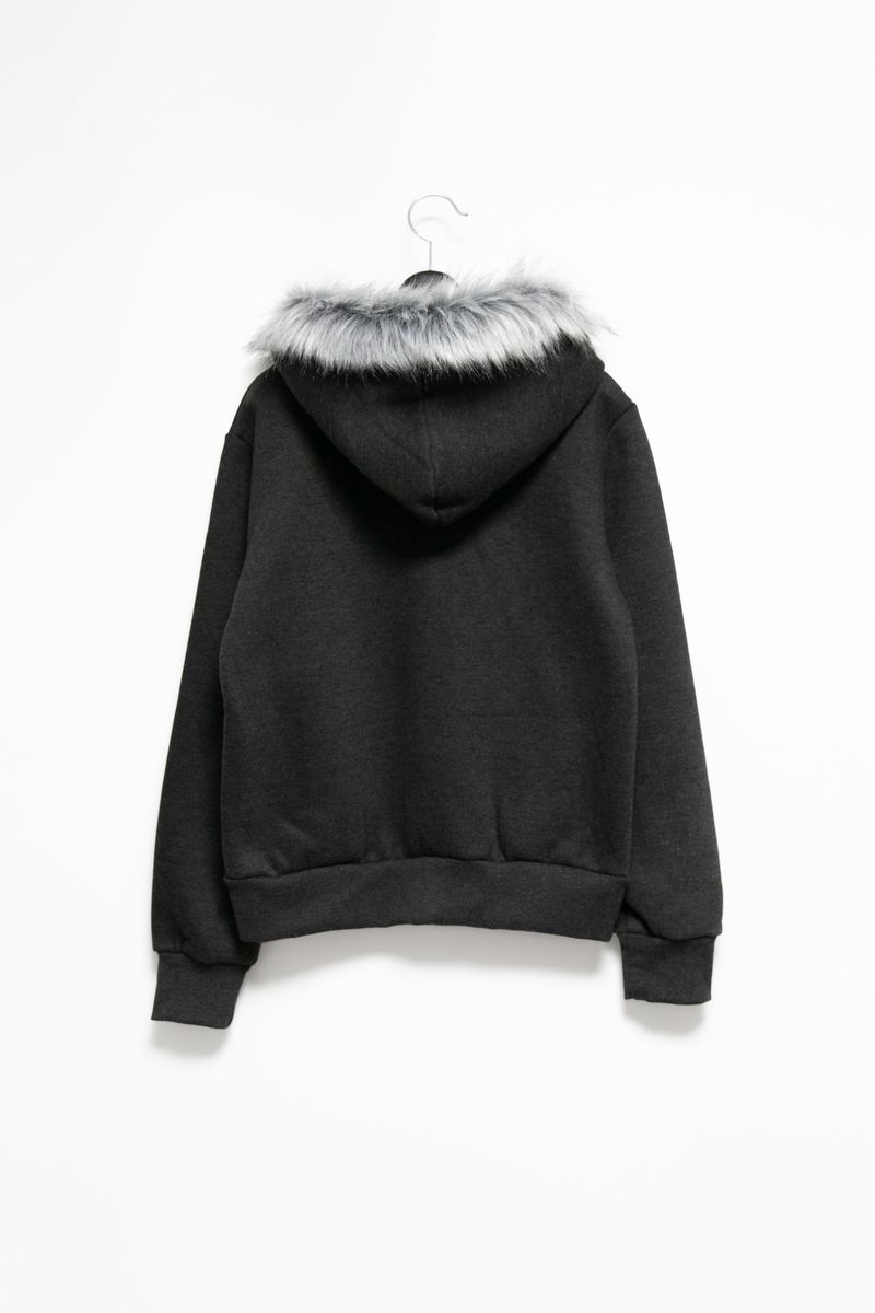 trimming fur hood zip-up(2colors)