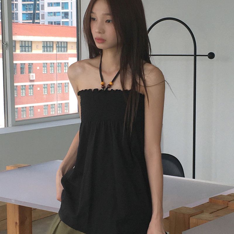 WONDER WONDER（ワンダーワンダー）の「Ropit Hippie Smoke Two-Way Halter Ribbon Top Blouse（Tops）」