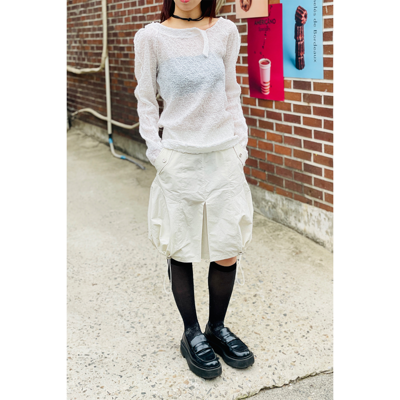 PUMPKIN STRING SKIRT : IVORY