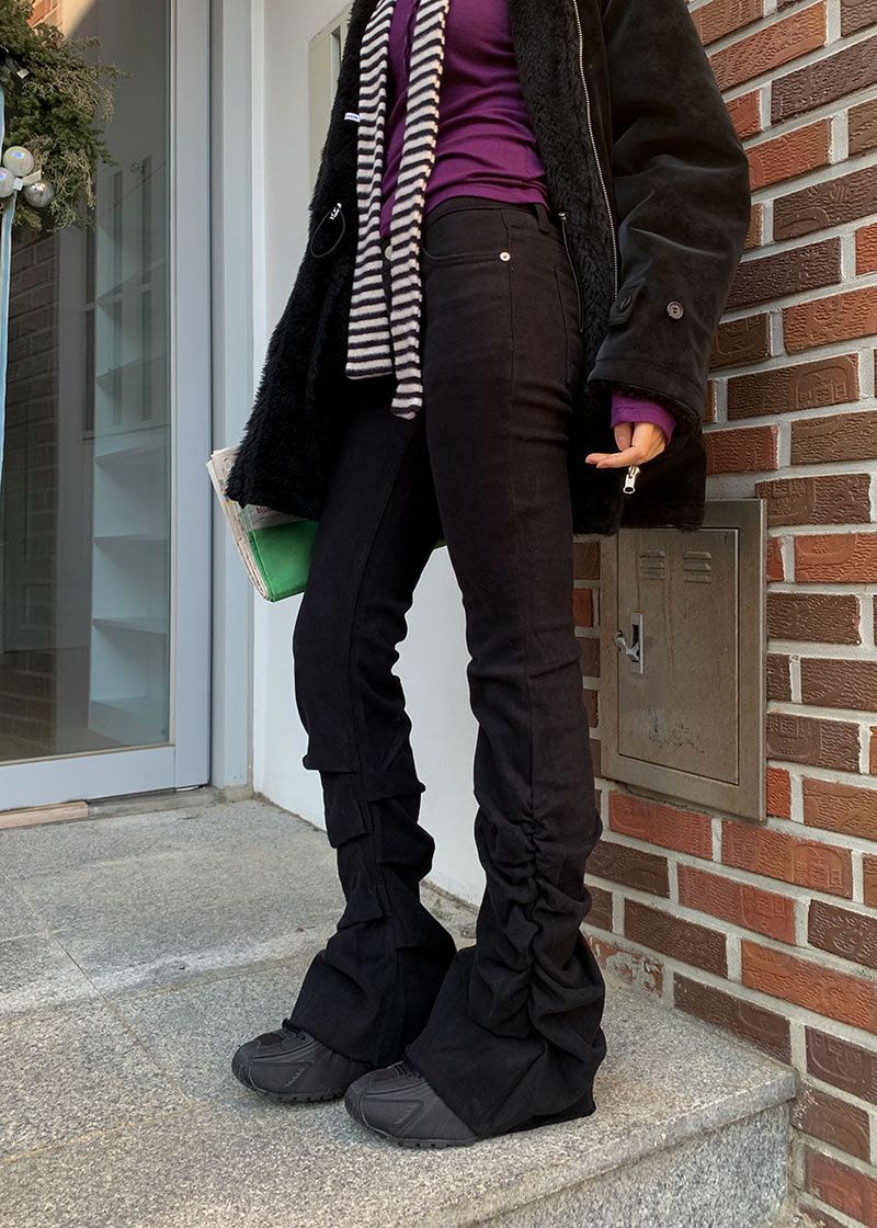ウォームシャーリングブーツカットパンツ
