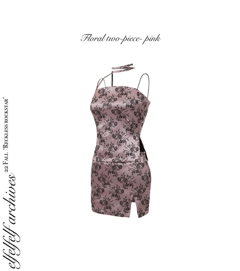 FLORAL TWO PIECE-TOP[pink]