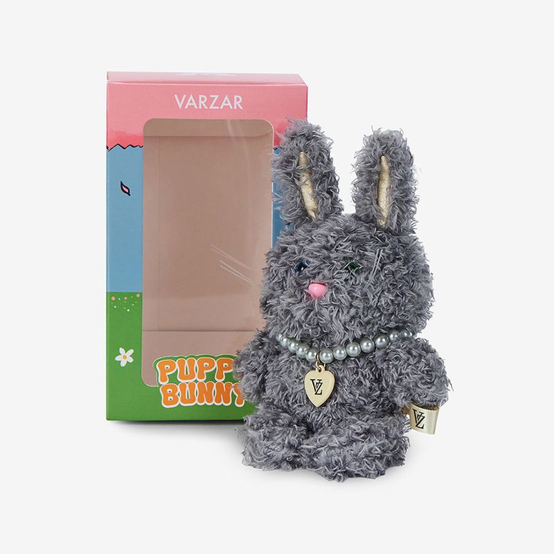 Odd Eye Puppy Bunny Keyring / Gray