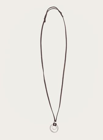 suede double ring necklace