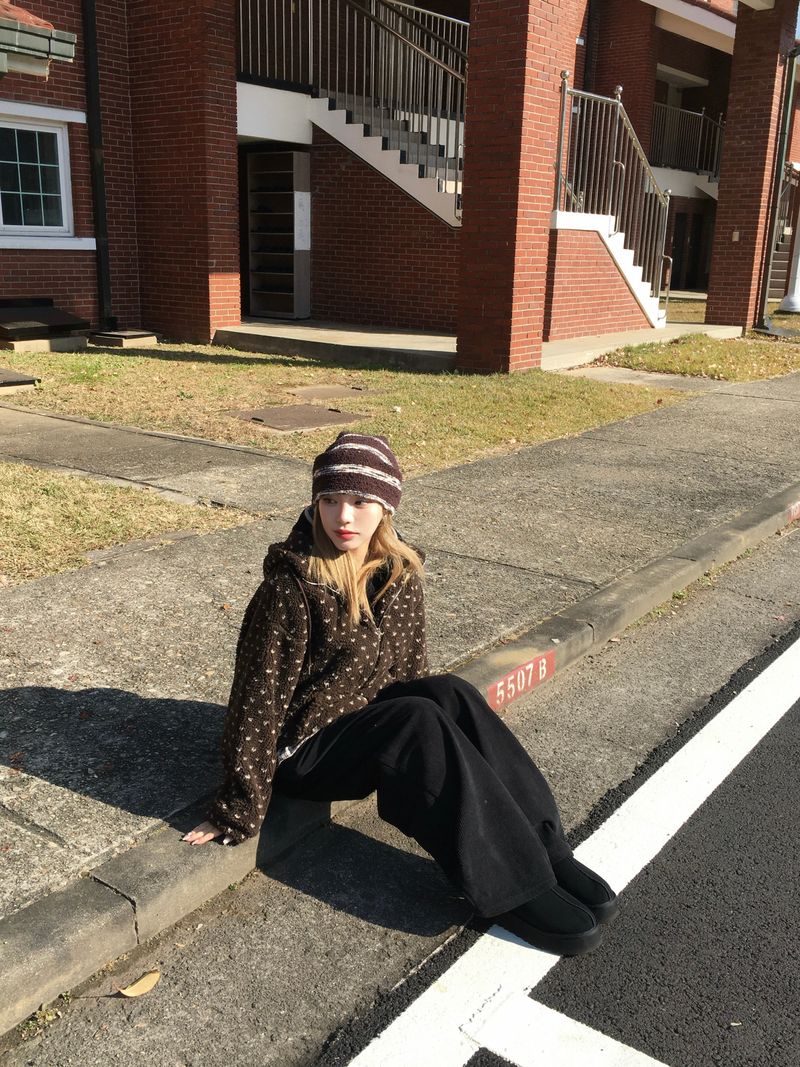 Down Lining Corduroy Wide Pants