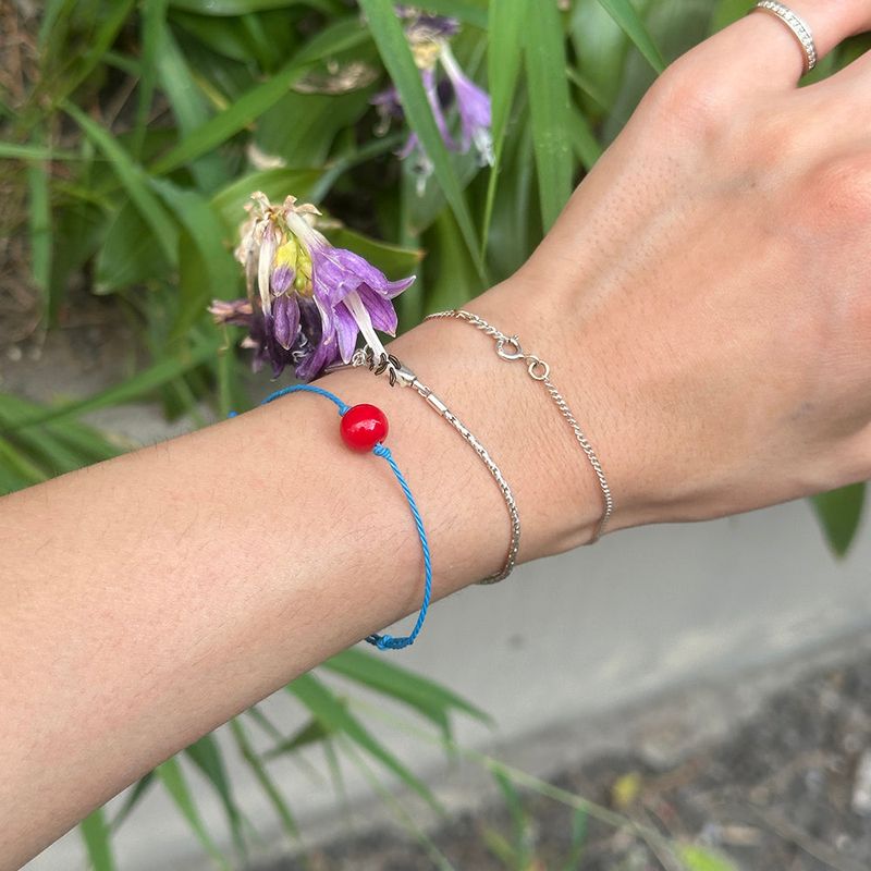 RED BALL ROPE BRACELET