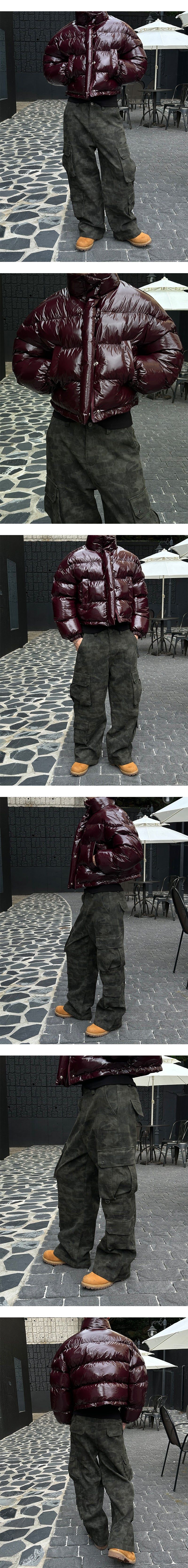  [F/W] Volume crop glossy padding(3color)