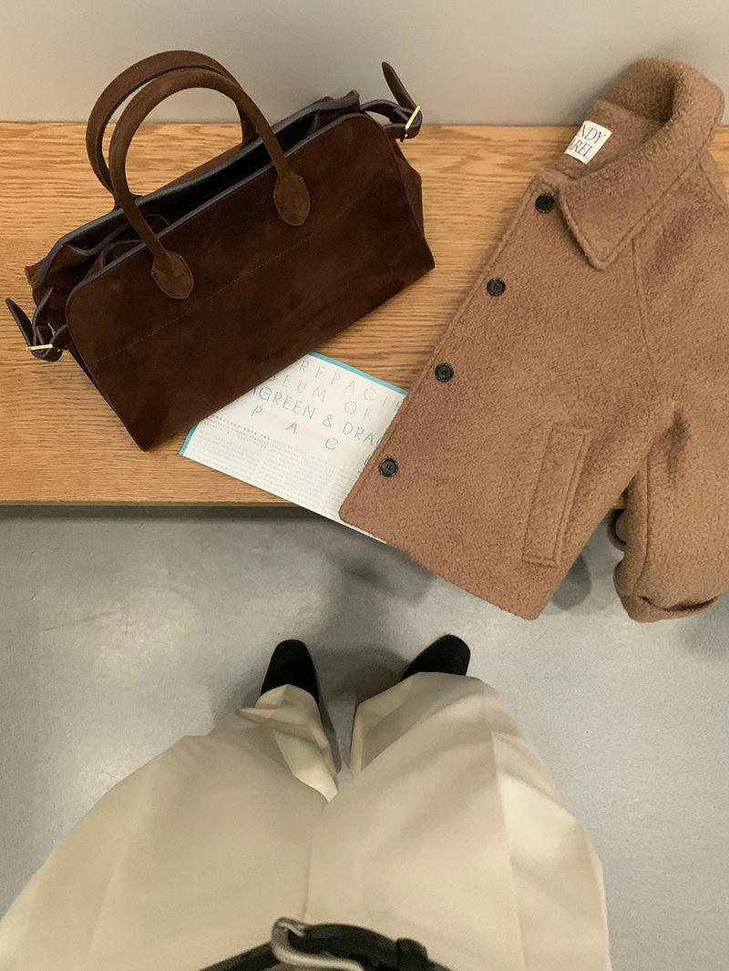 [MADE] [Wool Napping] Winter Warm Pintuck Wide Slacks