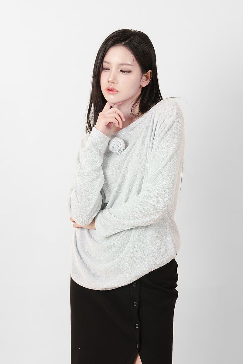 Loose Fit Corsage Knit Mint