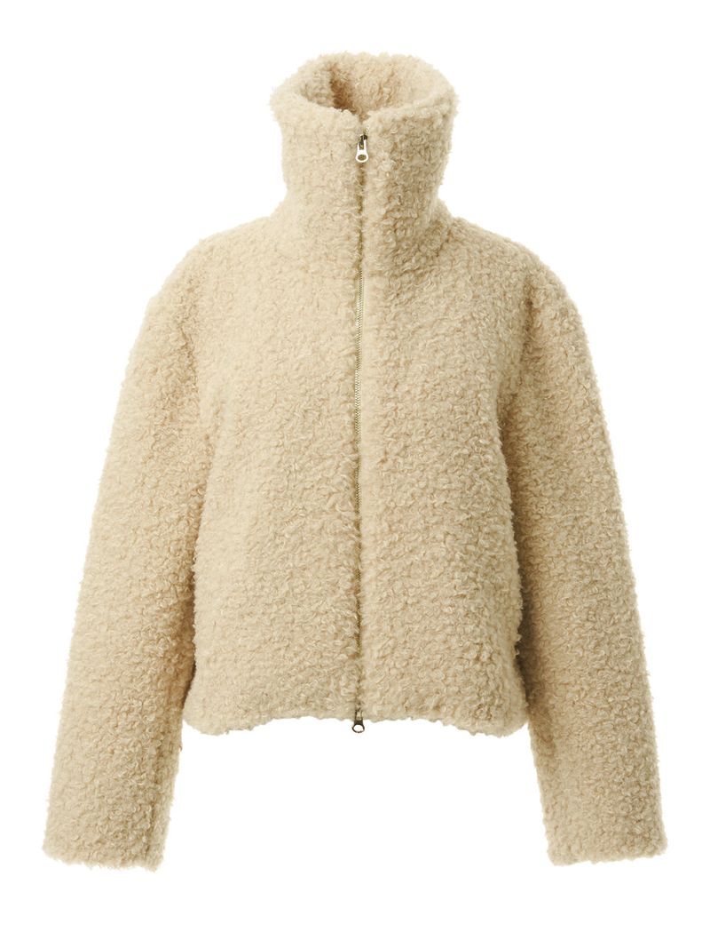 HIGHNECK FUR JACKET_BEIGE