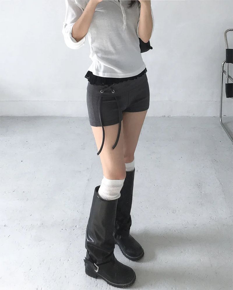 Folding Eyelet Micro Short Pants (2 colors)