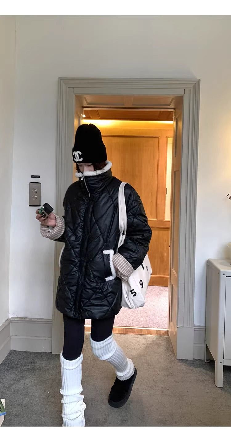Highland Black Quilting Half Coat Jacket