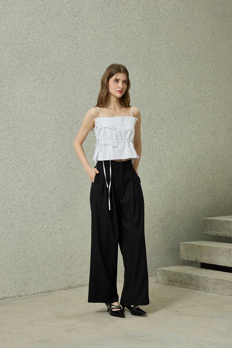 TOMO WIDE SLACKS / BLACK