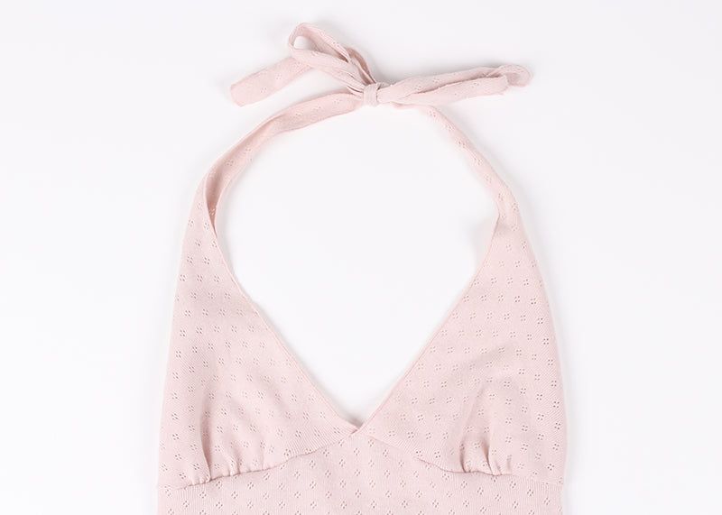 SPRING PUNCHING HALTER SLEEVELESS