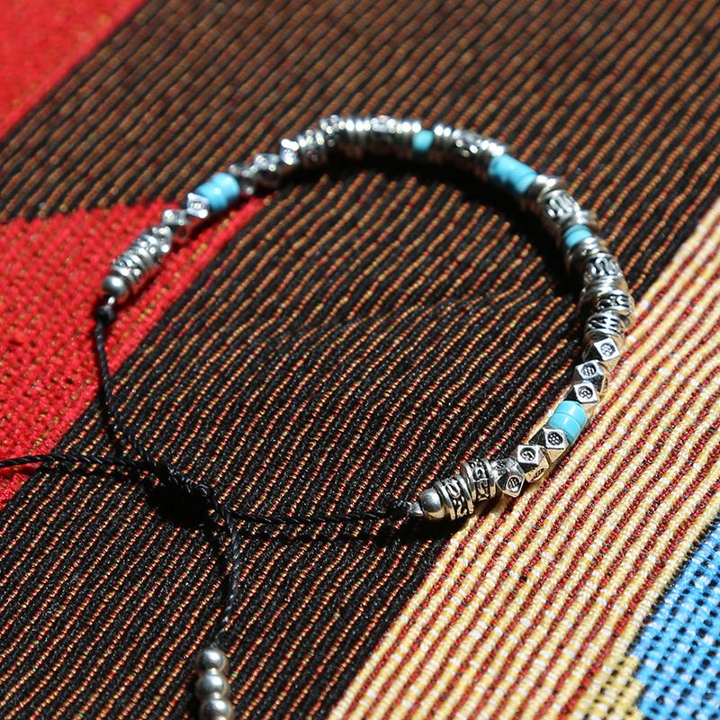 silver & turquoise beads bracelet