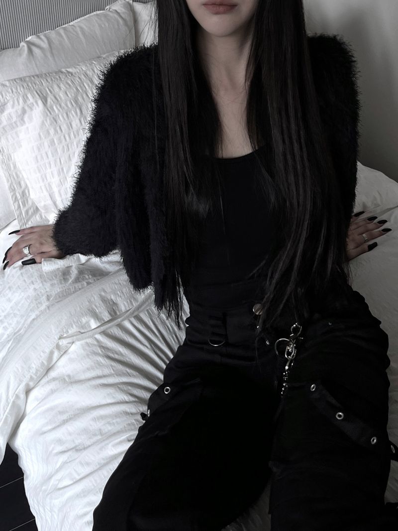 hitch fur crop cardigan (2color)
